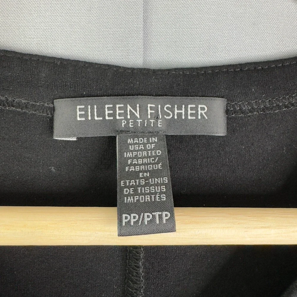 Eileen‎ Fisher Shift Maxi Dress Size PP PTP V-neck sleeveless Black Jersey Knit - Picture 3 of 4